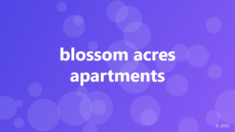 blossom acres apartments