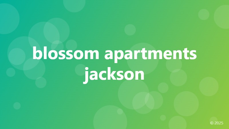 blossom apartments jackson