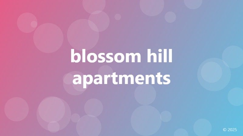 blossom hill apartments