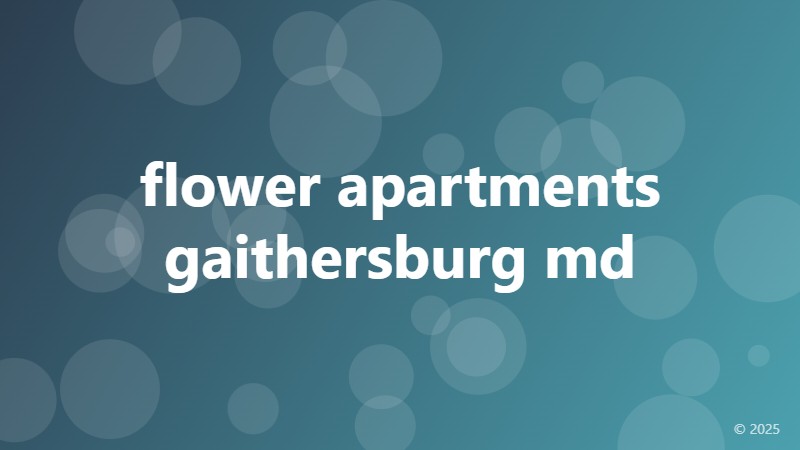 flower apartments gaithersburg md
