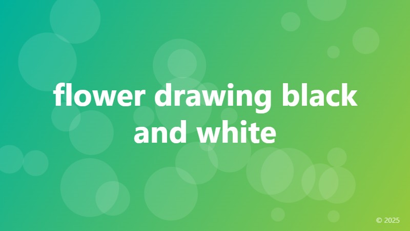 flower drawing black and white