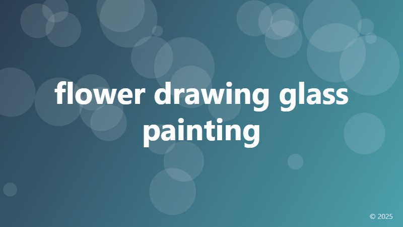 flower drawing glass painting