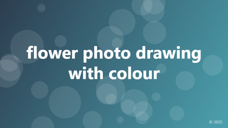 flower photo drawing with colour