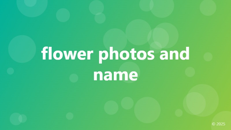 flower photos and name