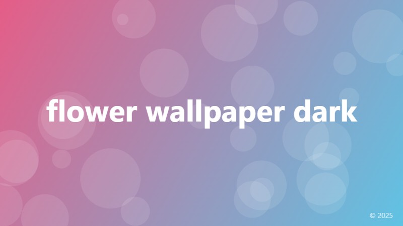 flower wallpaper dark