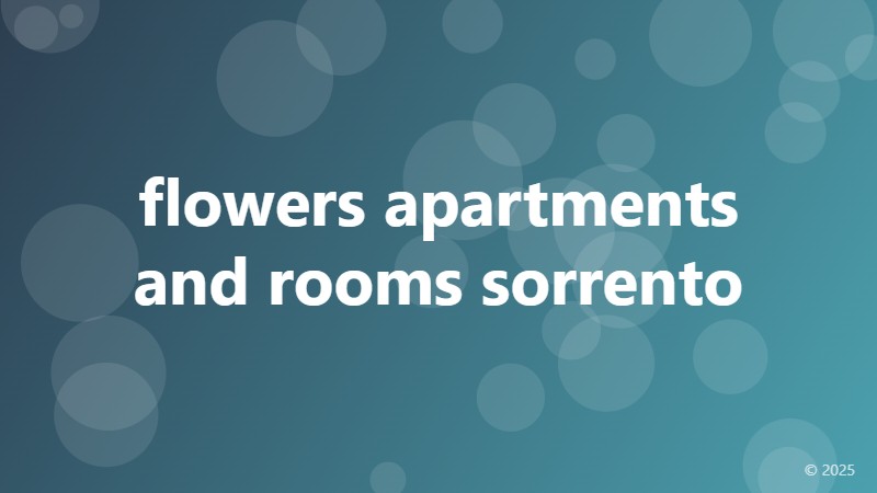 flowers apartments and rooms sorrento
